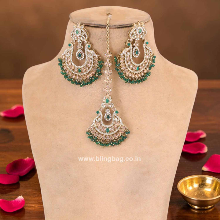 Emerald Umyati Maang Tikka
