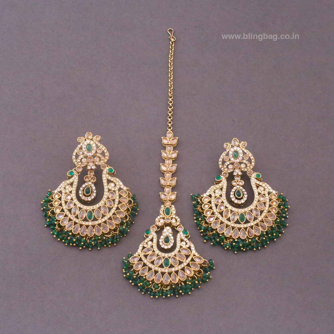 Emerald Umyati Maang Tikka