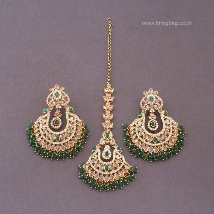 Emerald Umyati Maang Tikka