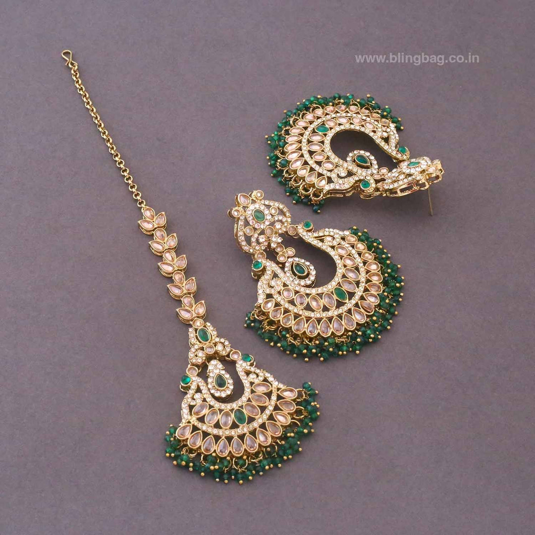 Emerald Umyati Maang Tikka