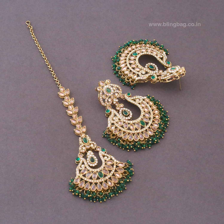 Emerald Umyati Maang Tikka