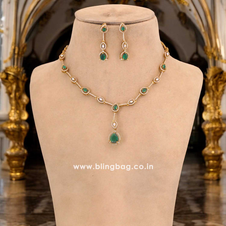 Emerald Vrishti Victorian Jewellery Set - New Arrival