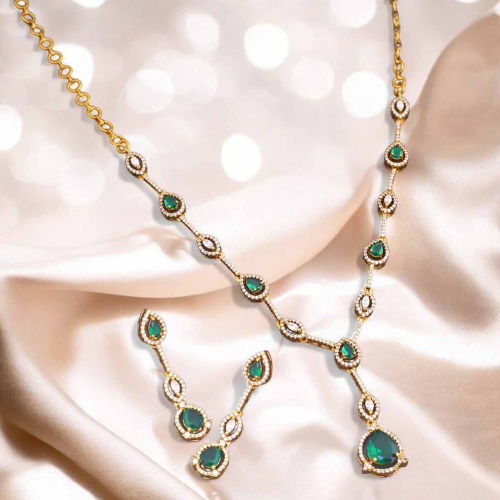 Emerald Vrishti Victorian Jewellery Set - New Arrival