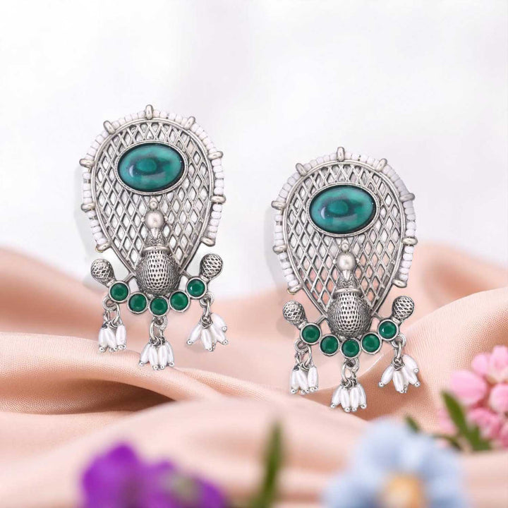 Emerald Vyani Oxidised Studs