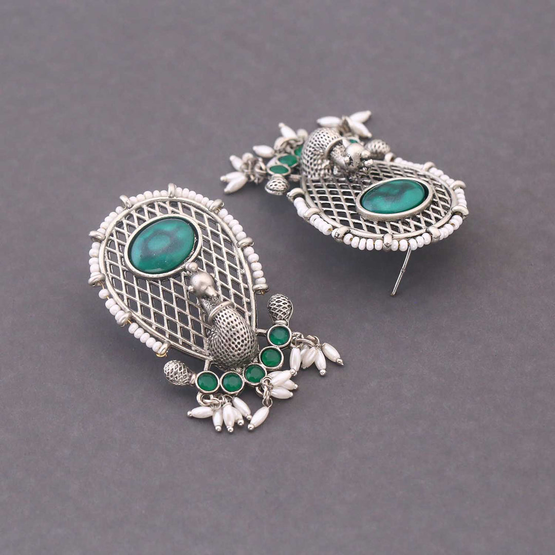 Emerald Vyani Oxidised Studs