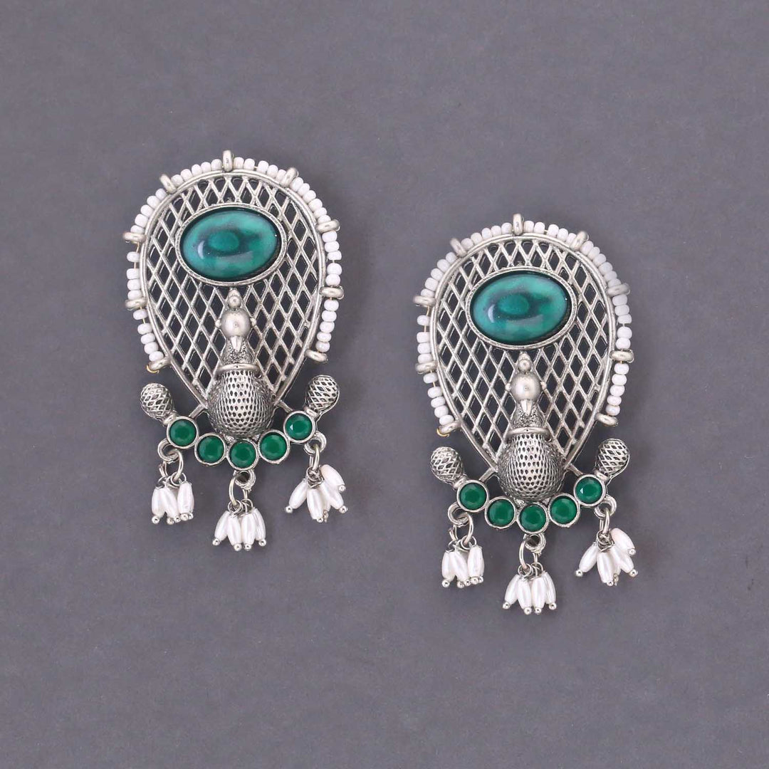 Emerald Vyani Oxidised Studs