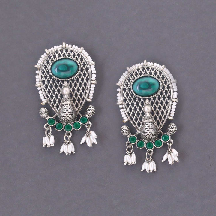 Emerald Vyani Oxidised Studs