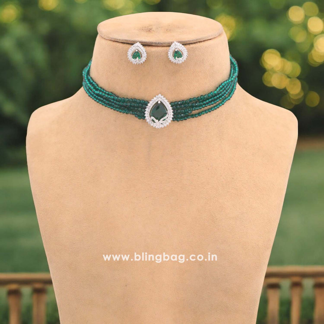 Emerald Wahenoor Zirconia Jewellery Set