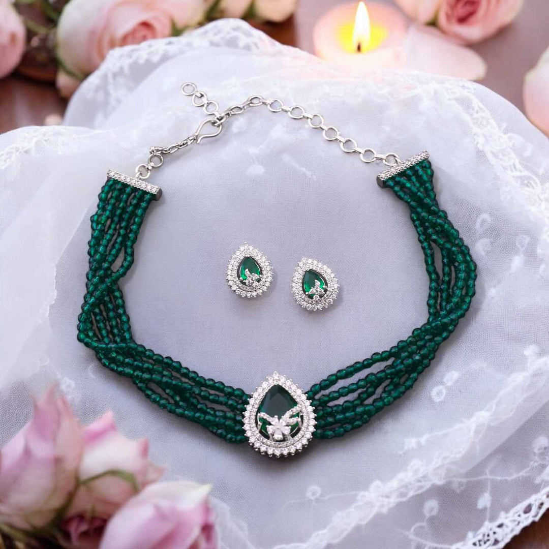 Emerald Wahenoor Zirconia Jewellery Set