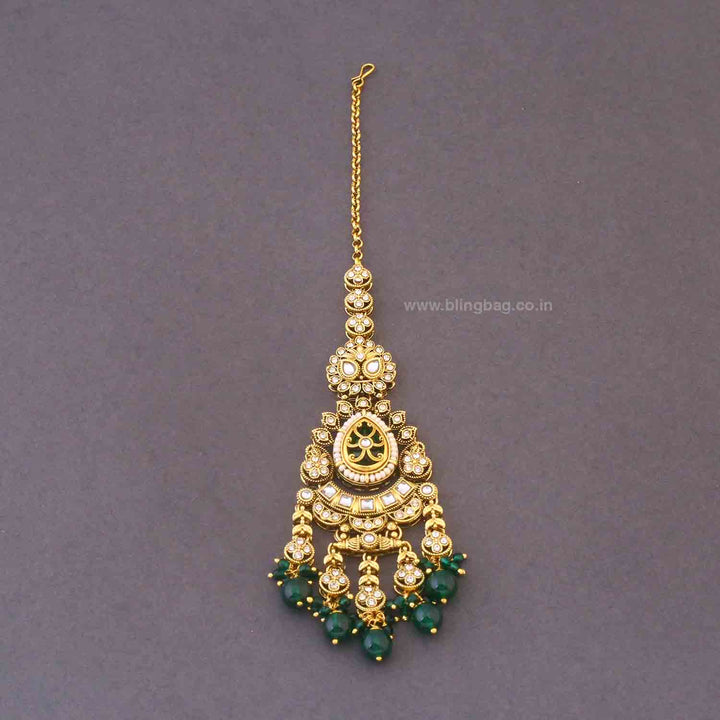 Emerald Yagna Kundan Bridal Jewellery Set