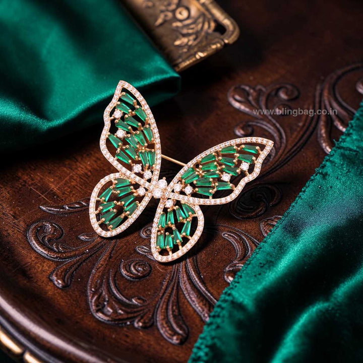 Emerald Zarina Butterfly Brooch