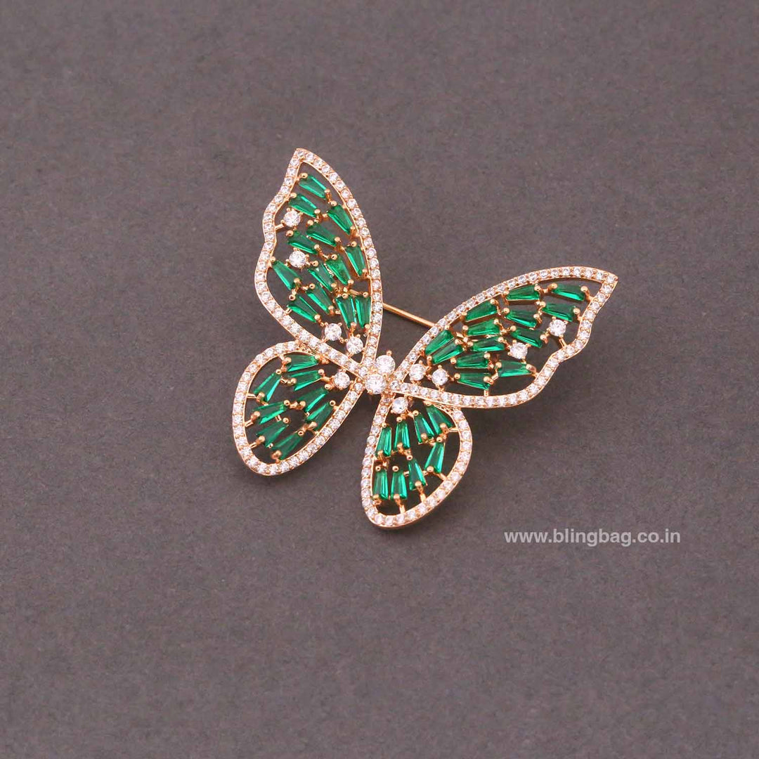 Emerald Zarina Butterfly Brooch