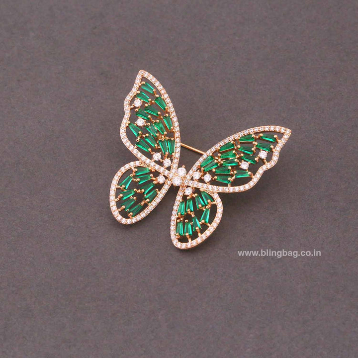 Emerald Zarina Butterfly Brooch