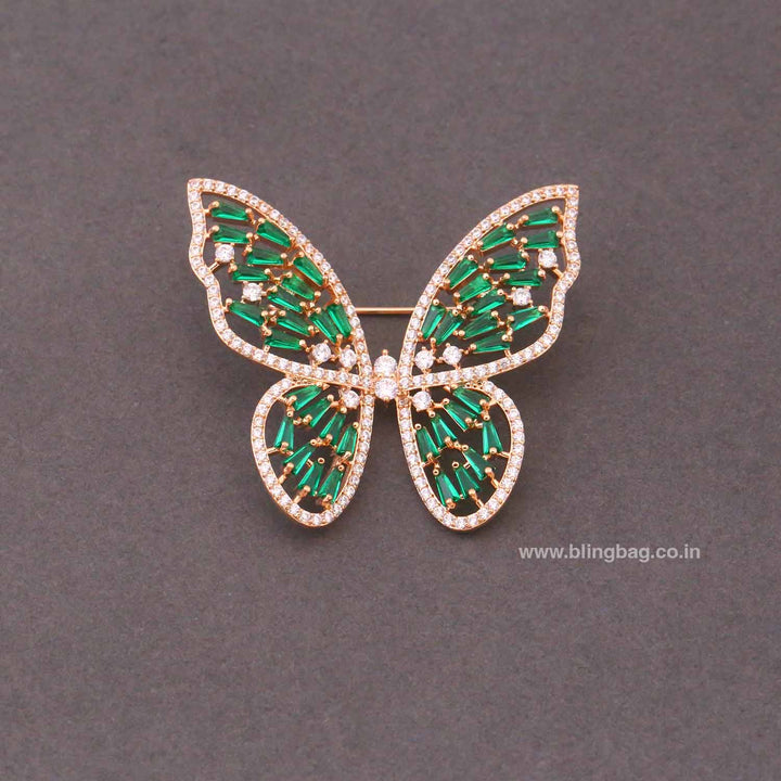 Emerald Zarina Butterfly Brooch