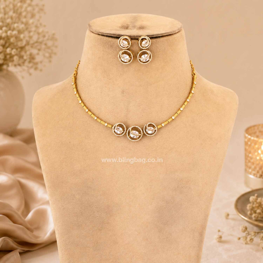 Golden Agniya Antique Jewellery Set - New Arrival