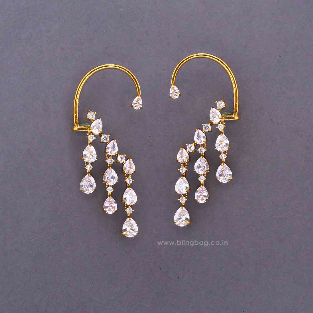 Golden Aksa Victorian Cuff Earrings