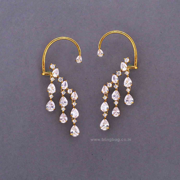 Golden Aksa Victorian Cuff Earrings