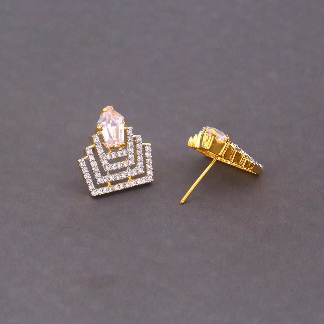 Golden Amelie Zirconia Studs
