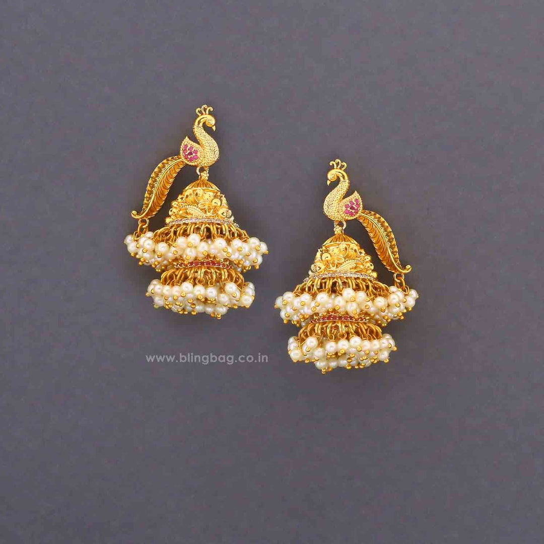 Golden Aveline Jhumkis