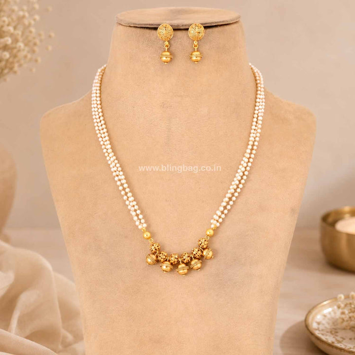 Golden Bhama Antique Jewellery Set - New Arrival