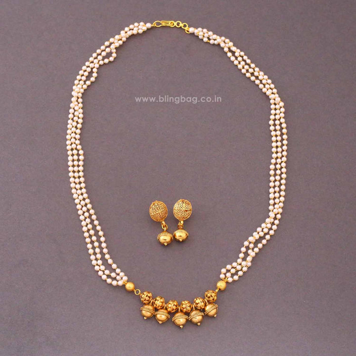 Golden Bhama Antique Jewellery Set - New Arrival
