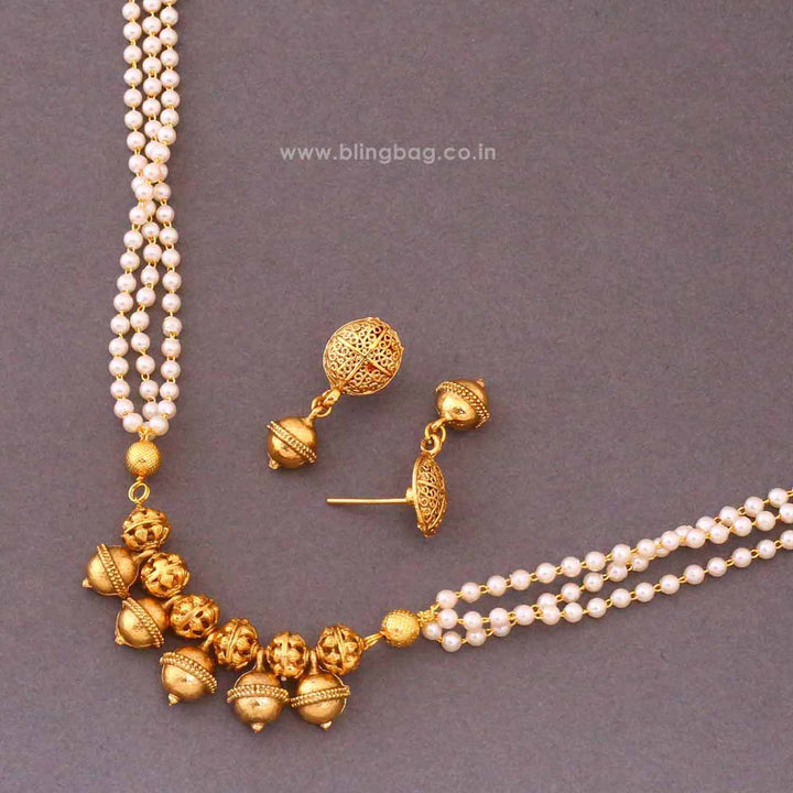 Golden Bhama Antique Jewellery Set - New Arrival