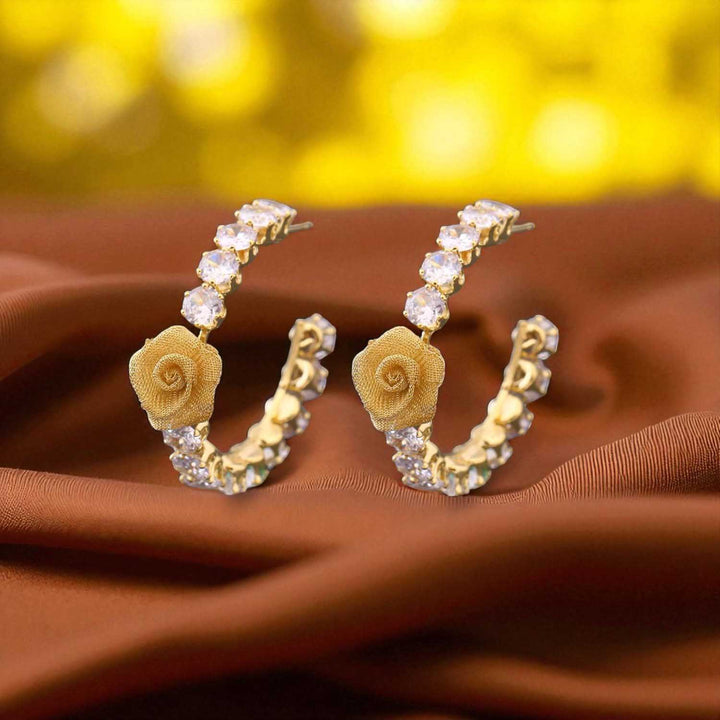 Golden Birdie Zirconia Hoops