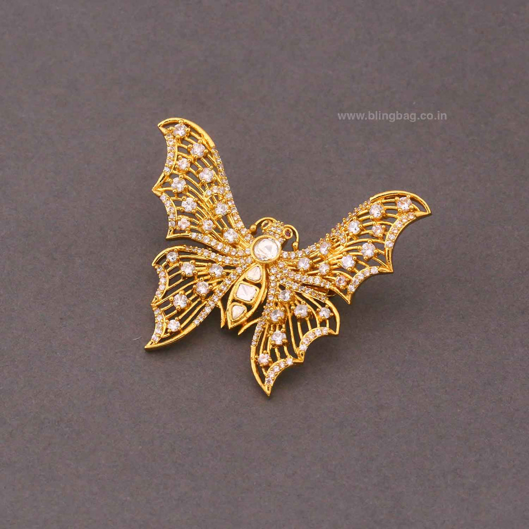 Golden Celestial Flutter Brooch