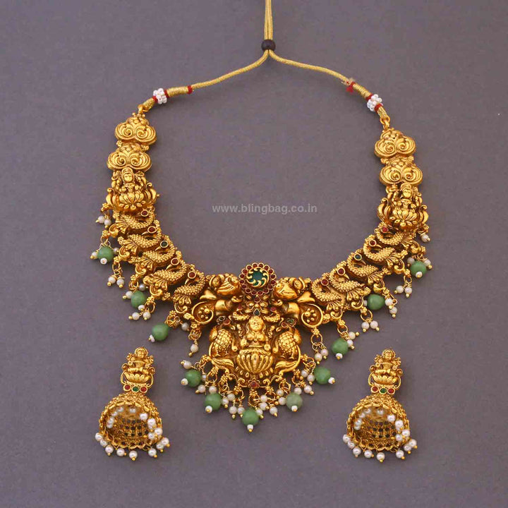 Golden Chandikataa Bridal Temple Jewellery Set - New Arrival