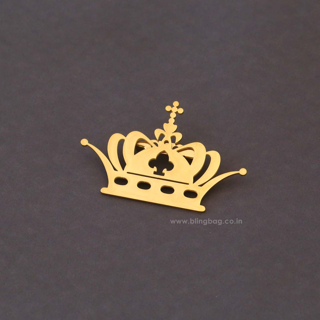 Golden Crown Brooch