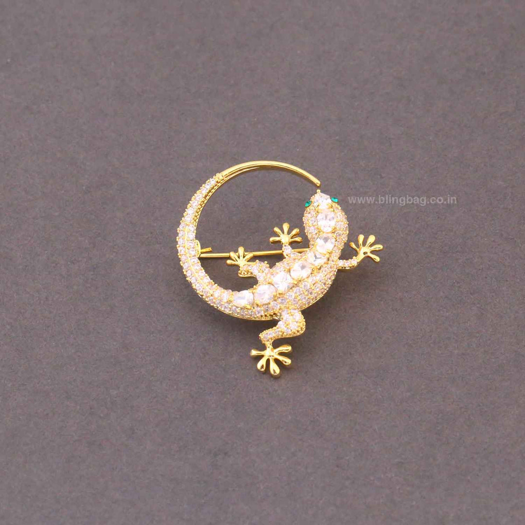 Golden Desert Gecko Brooch
