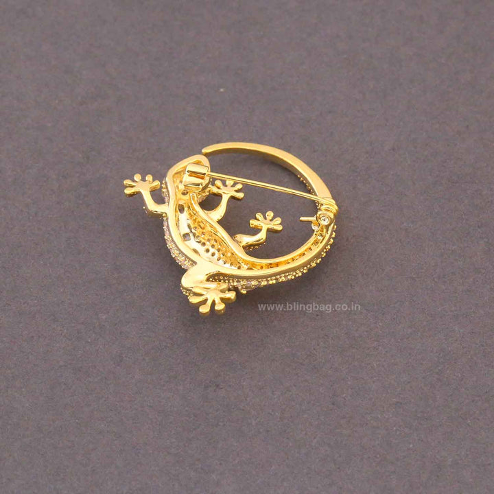 Golden Desert Gecko Brooch