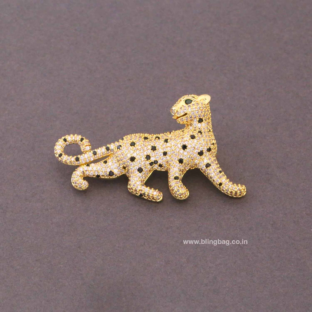 Golden Dot Cheetah Brooch