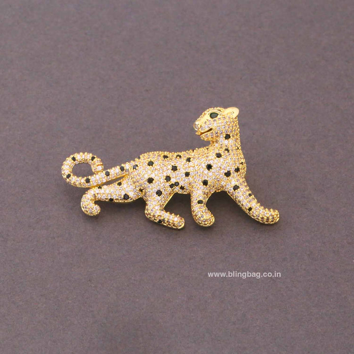 Golden Dot Cheetah Brooch