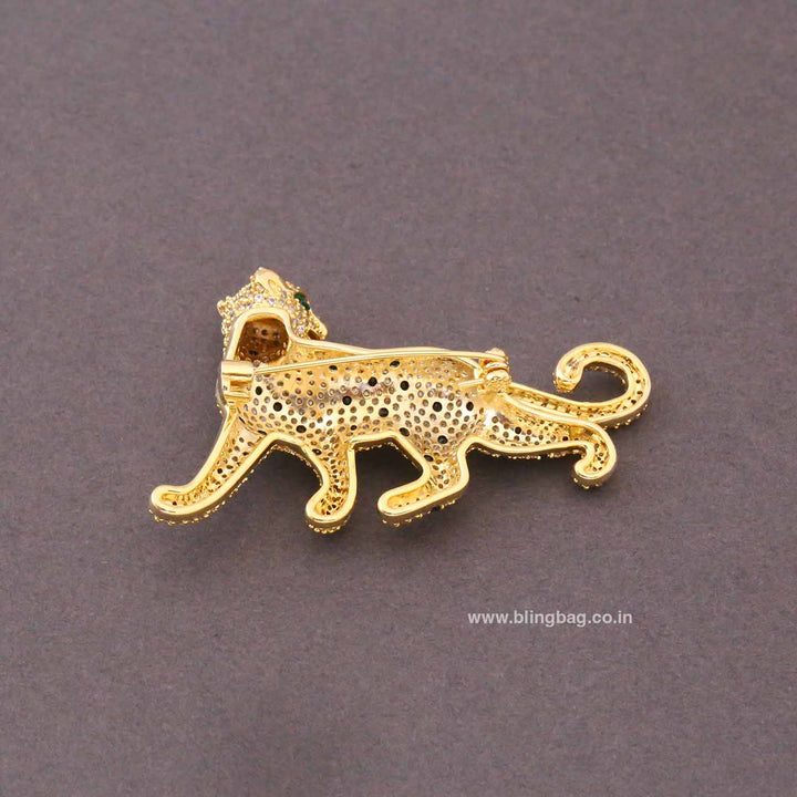 Golden Dot Cheetah Brooch