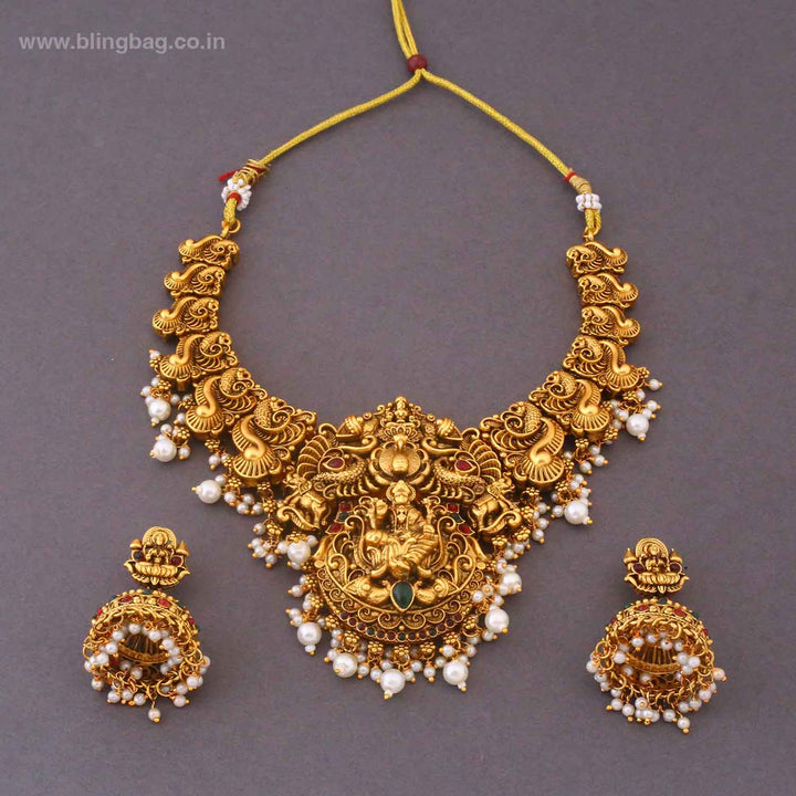 Golden Duryashriyam Bridal Temple Jewellery Set- New Arrival