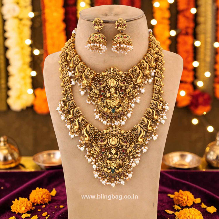 Golden Duryashriyam Bridal Temple Jewellery Set- New Arrival