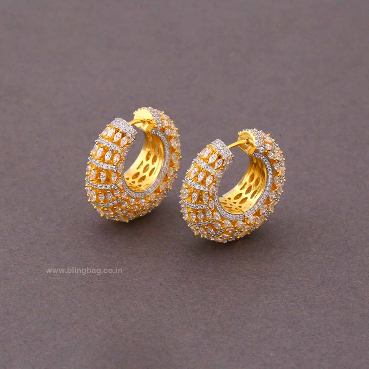 Golden Evange Zirconia Hoops