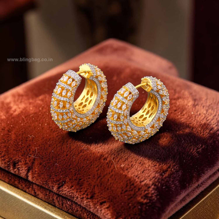 Golden Evange Zirconia Hoops