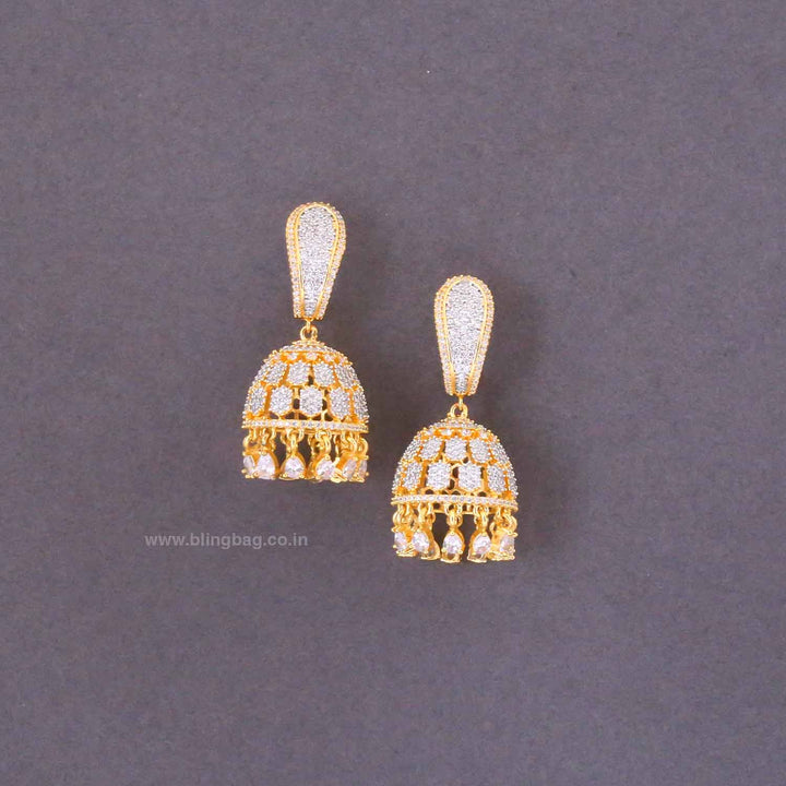 Golden Evanie Zirconia Jhumkis