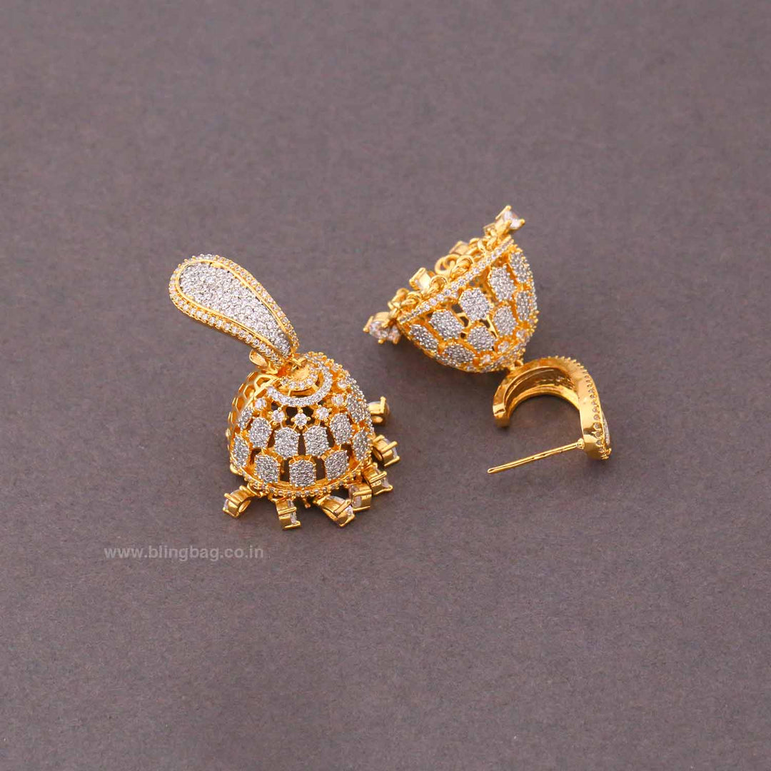 Golden Evanie Zirconia Jhumkis