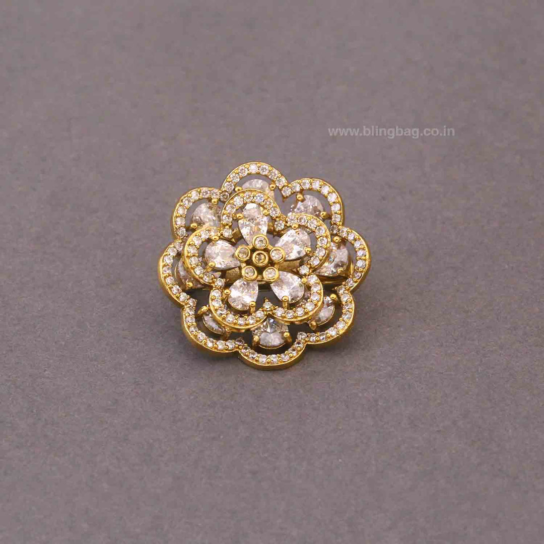 Golden Gerbera Daisy Brooch