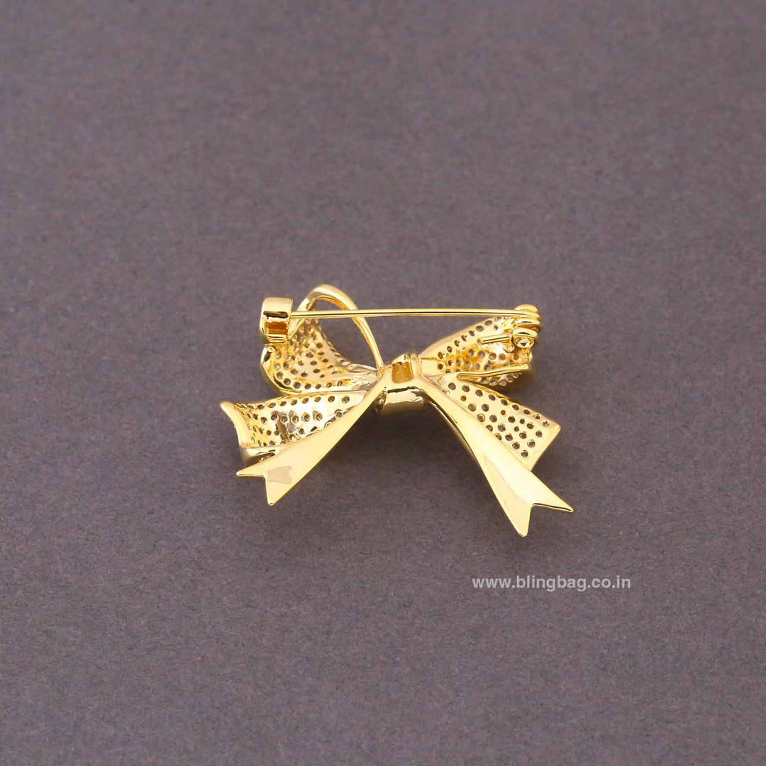 Golden Grace Bow Brooch