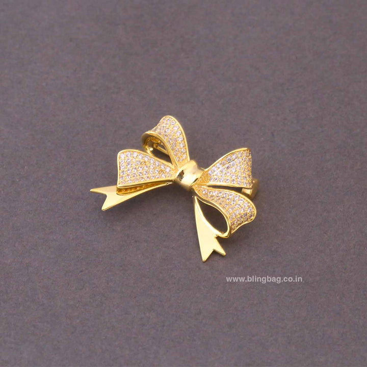 Golden Grace Bow Brooch
