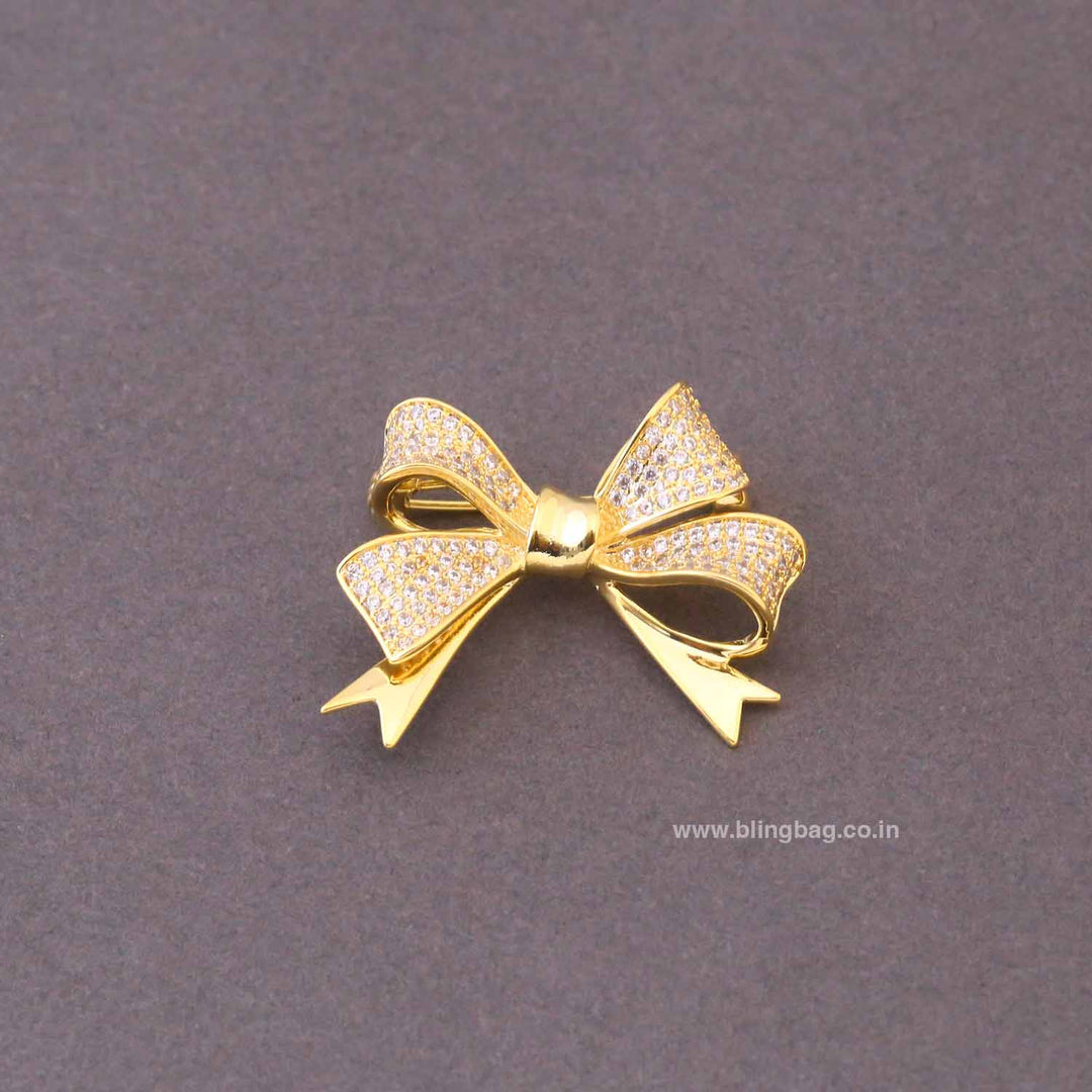 Golden Grace Bow Brooch