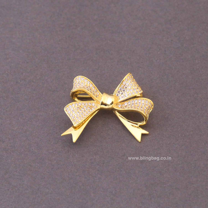 Golden Grace Bow Brooch