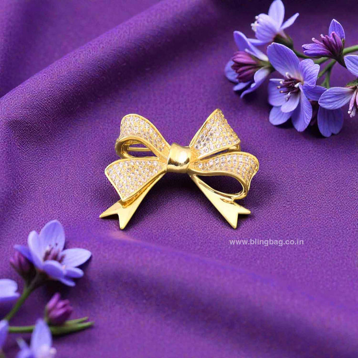 Golden Grace Bow Brooch