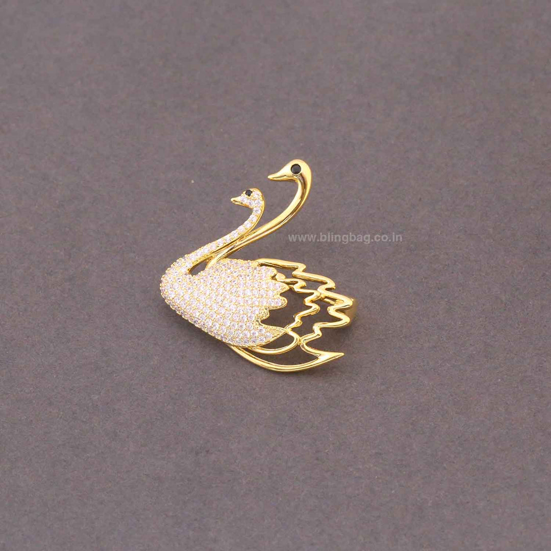 Golden Graceful Duo Brooch