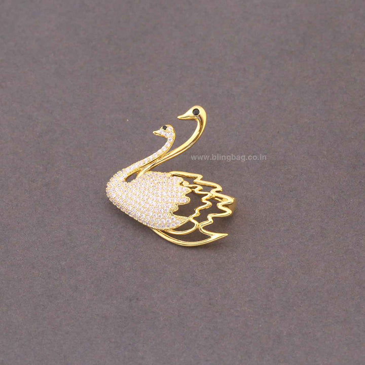 Golden Graceful Duo Brooch