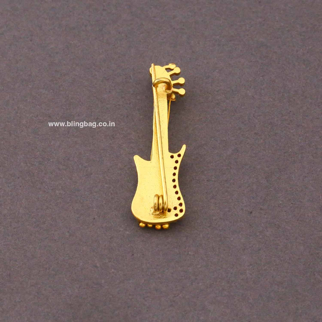 Golden Guitar Brooch